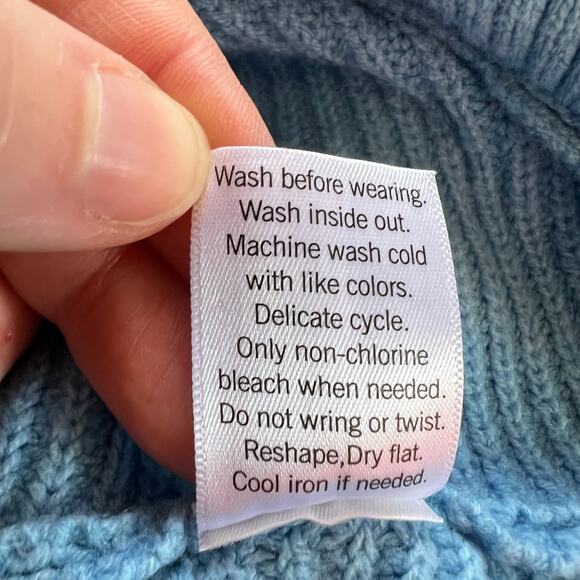 Sonoma Womens Knit Sweater Pullover Quarter Zip High Collar Relaxed Fit Blue 0X - Picture 9 of 9